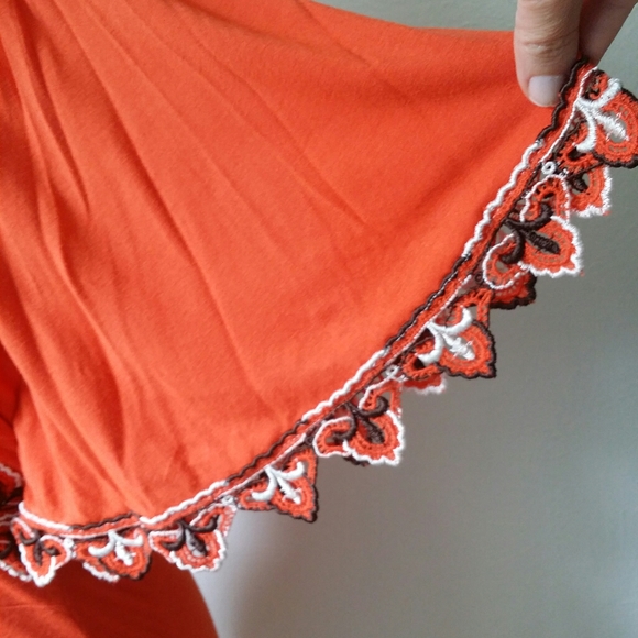 Nwt~Language L. A. Orange Embroidered Waist tunic - Picture 2 of 9